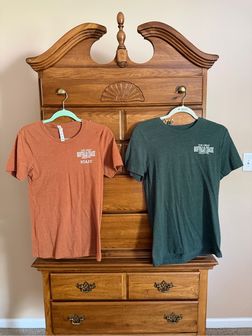 Buffalo Trace Distillery Staff T-Shirts - Rust & Forest Green